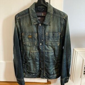 G-Star Men's Faded Blue Denim Jacket